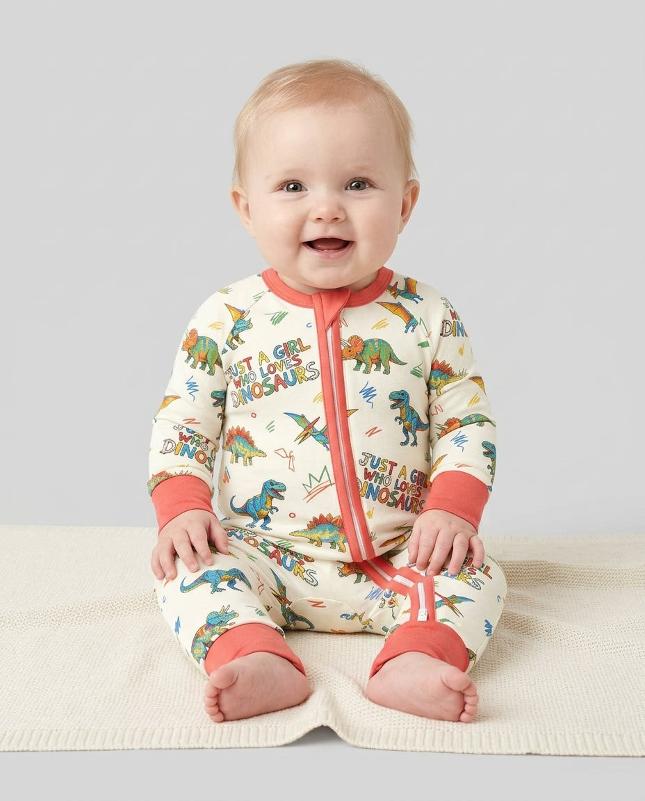 Just A Boy/Girl Who Loves Dinosaurs Bamboo Convertible Zippy