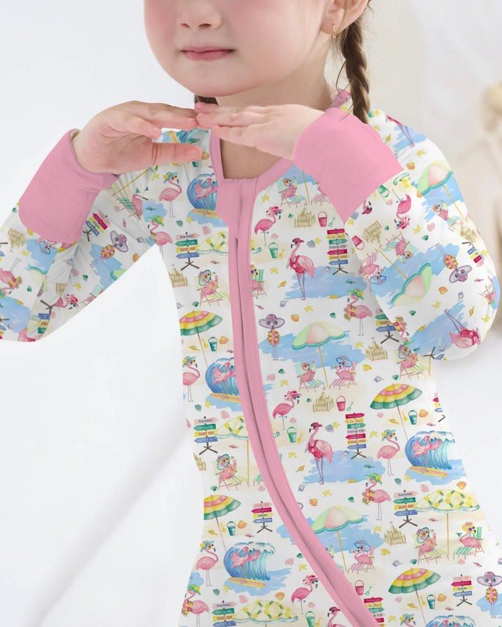 Flamingo Beach Family Matching Bamboo Convertible Zippy