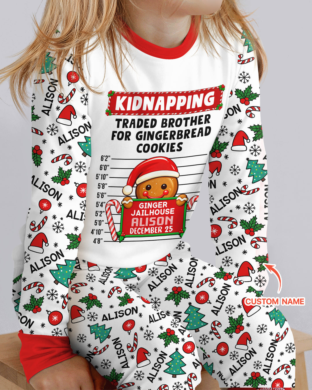 Funny Christmas Family Matching Bamboo Two Piece Long Sleeve Pajama Set