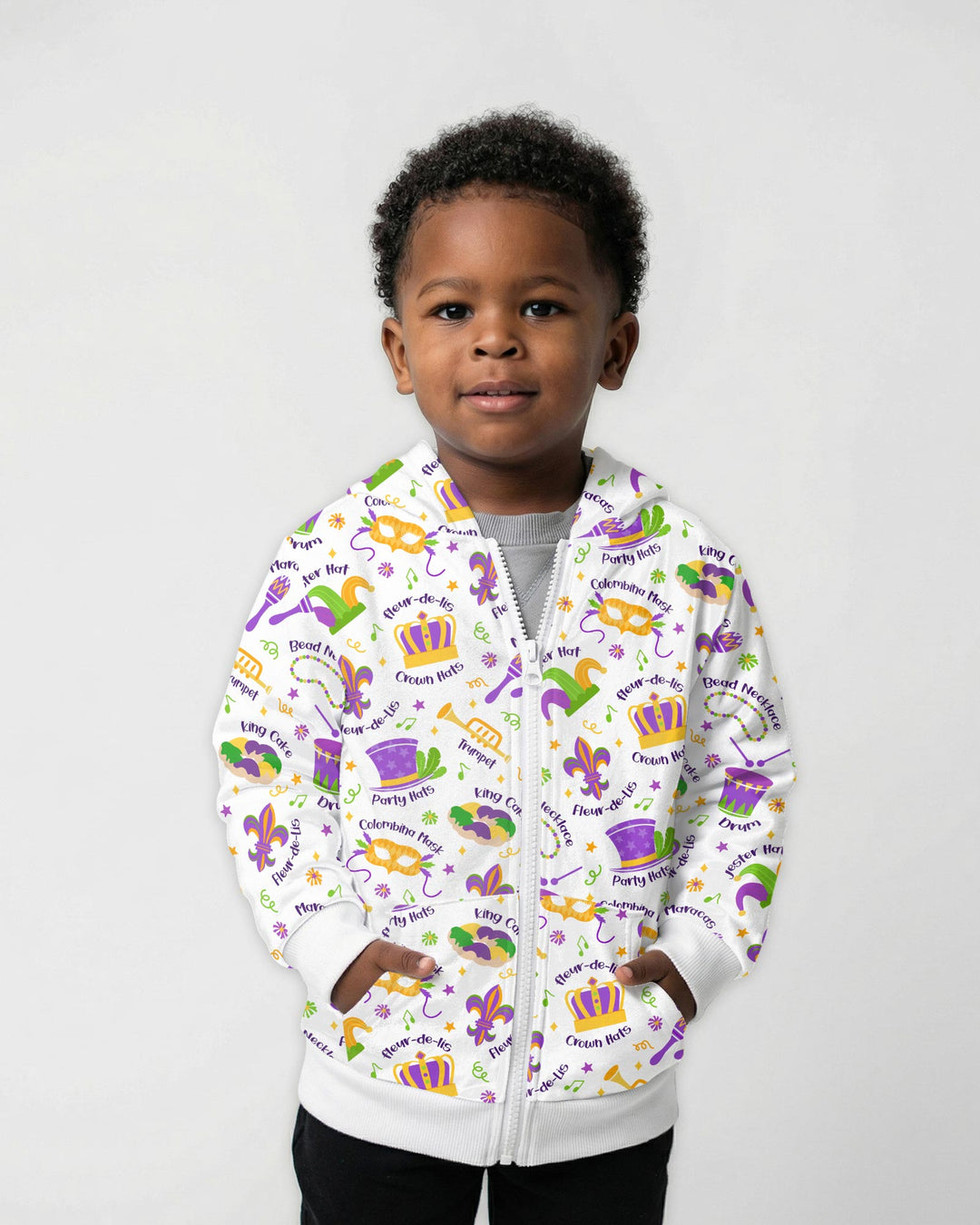 Mardi Gras Family Matching Zip Hoodie