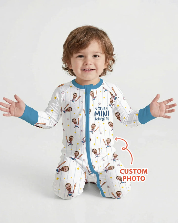 Embroidered Custom Dad And Mini Face  Bamboo Convertible Zippy