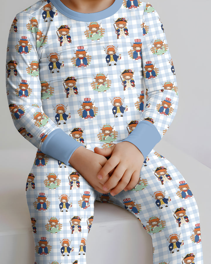 Zweiteiliges Langarm-Pyjama-Set mit Sommerfrüchten