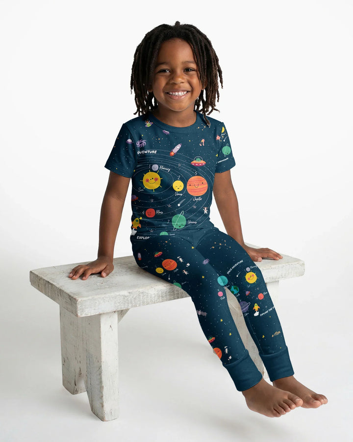 Solar System Explorers Bamboo Two Piece Short Sleeve Pajama Set