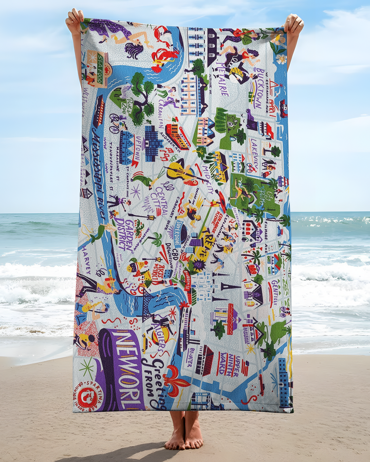 New Orleans Bamboo Beach Towel