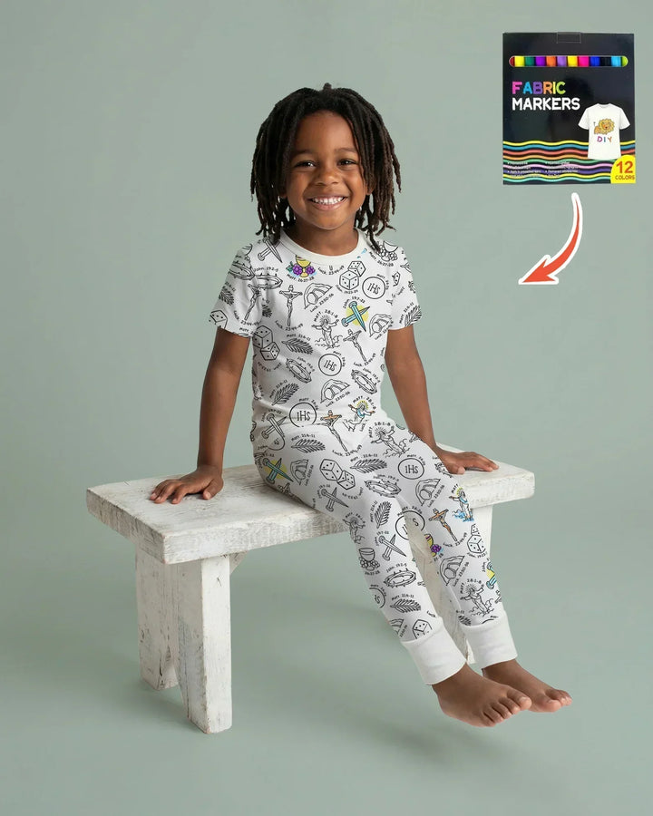 Zweiteiliges, kurzärmliges Pyjama-Set mit Marienkäfern