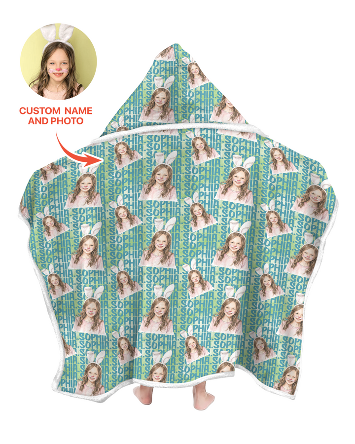 Colorful Kids Name Bamboo Blanket Hoodie