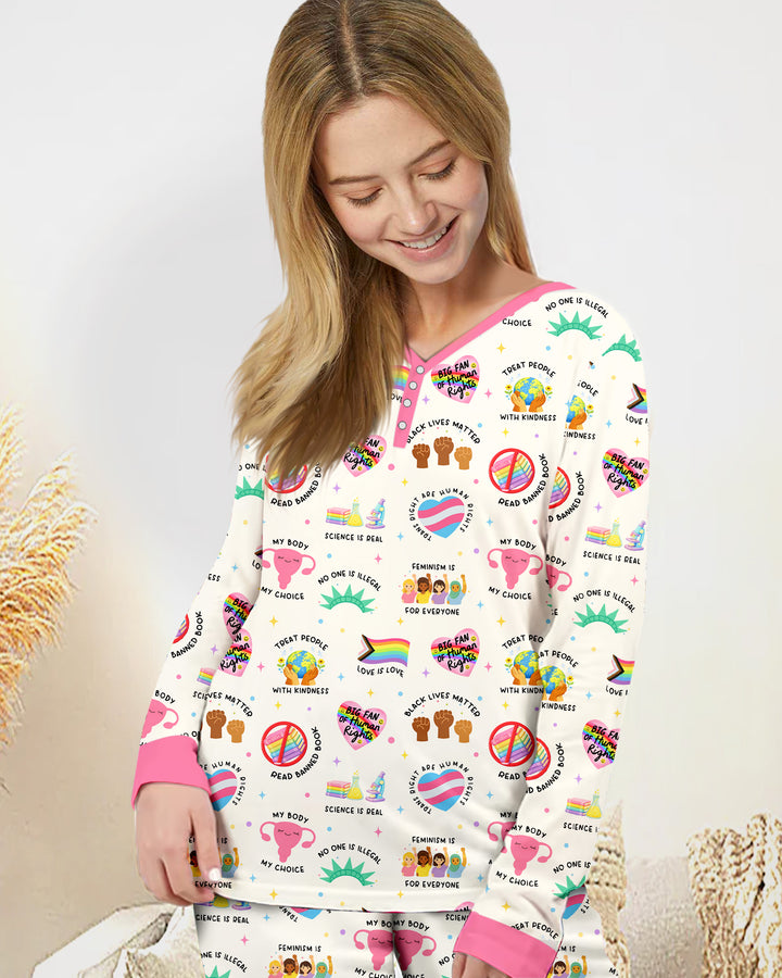 Big Fan Of Human Rights Family Matching Women Pajama Set
