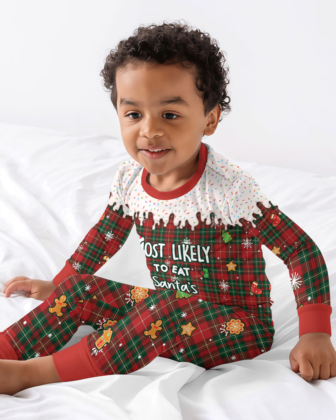 Funny Christmas Family Matching Bamboo Two Piece Long Sleeve Pajama Set