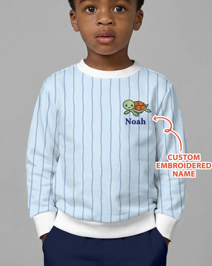 Custom Embroidered Name Marine Life Bamboo Crewneck Sweatshirt