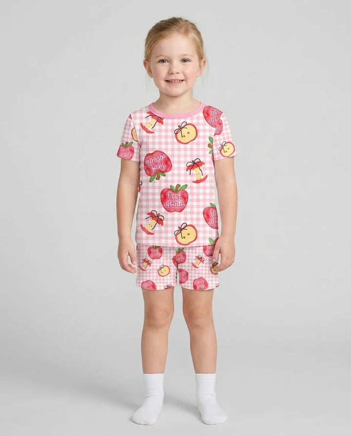Schlafanzug-Set zweiteilig, kurze Ärmel, kurze Hose, Bambus