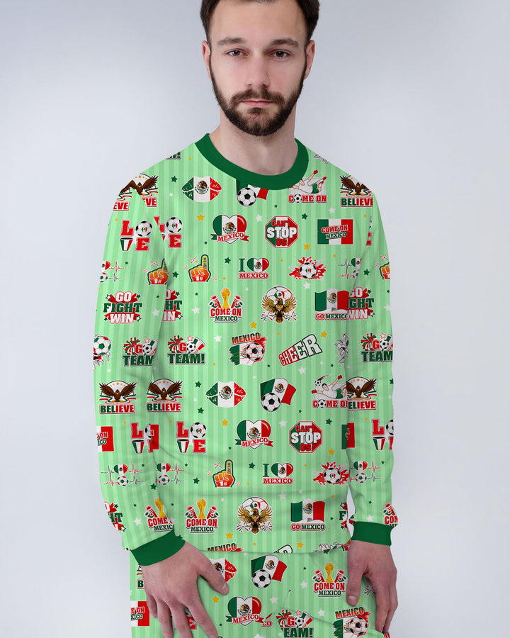 Soccer Game Day Go Team Mexico Family Matching Bamboo Men's Pajama Set