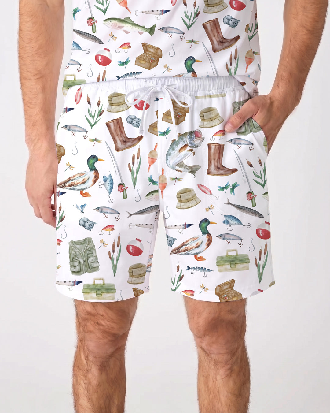 Daddy's Fishing Buddy Daddy& Me Matching Bamboo Men Short Sleeve Short Pajama Set