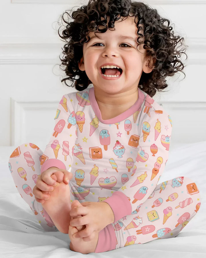 American Ice cream Two Piece Long Sleeve Pajama Set