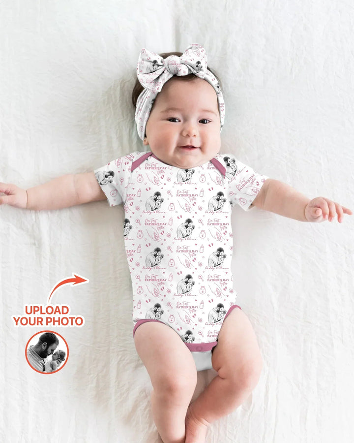 Gerippte Babykleidung mit individuellem Foto - Weich &amp; Skizzenhaft