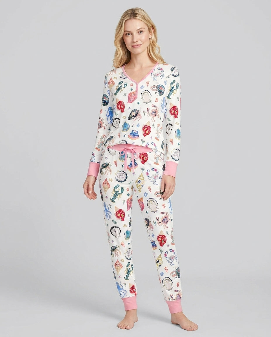 Preppy Coastal Bamboo Women Pajama Set