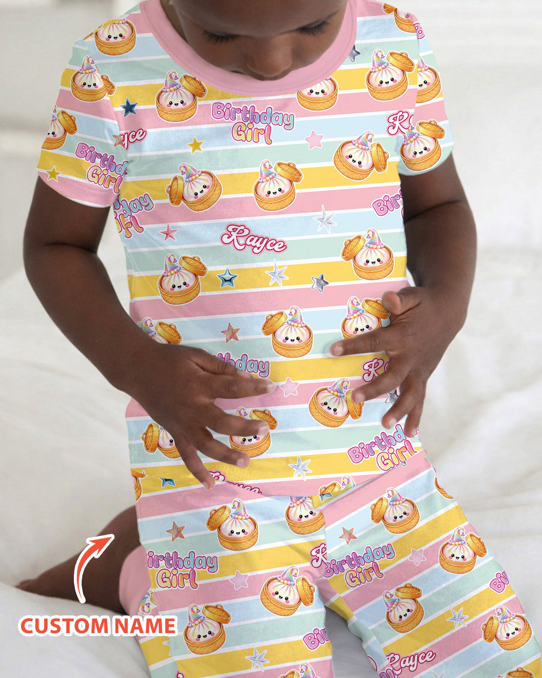 Zweiteiliges, kurzärmliges Pyjama-Set mit Marienkäfern