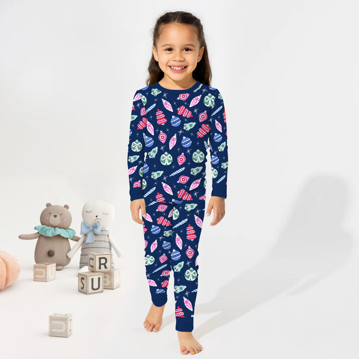 Ornaments Party Two Piece Long Sleeve Pajama Set