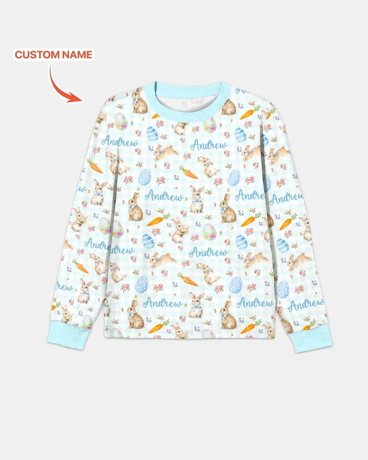 Custom Name Bunny Garden Men's Pajama Set