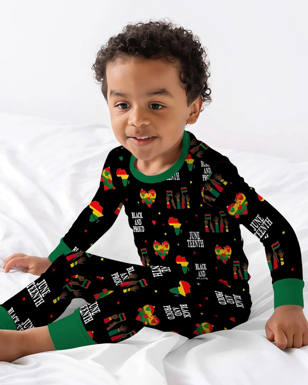 Juneteenth Black and Proud Bamboo Two Piece Long Sleeve Pajama Set
