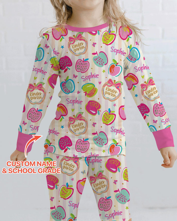Conjunto de pijama de dos piezas de bambú con mangas largas, plantilla PERSONALIZADA