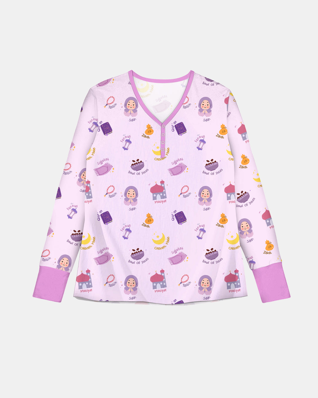 Cute Ramadhan Mubarak Women Pajama Set