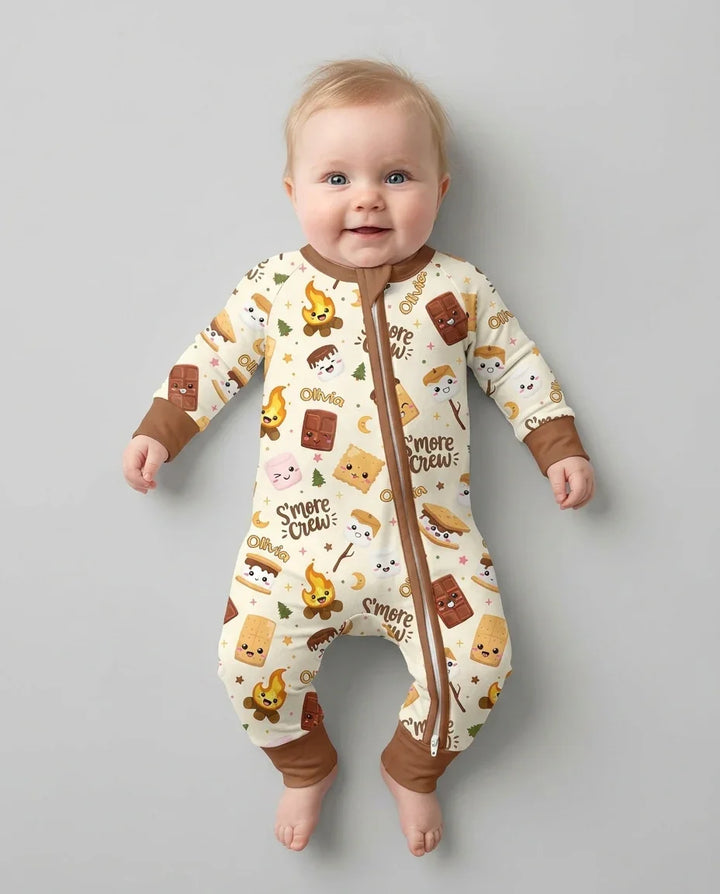 Custom Name Kawaii S'more Crew Family Matching Bamboo Convertible Zippy