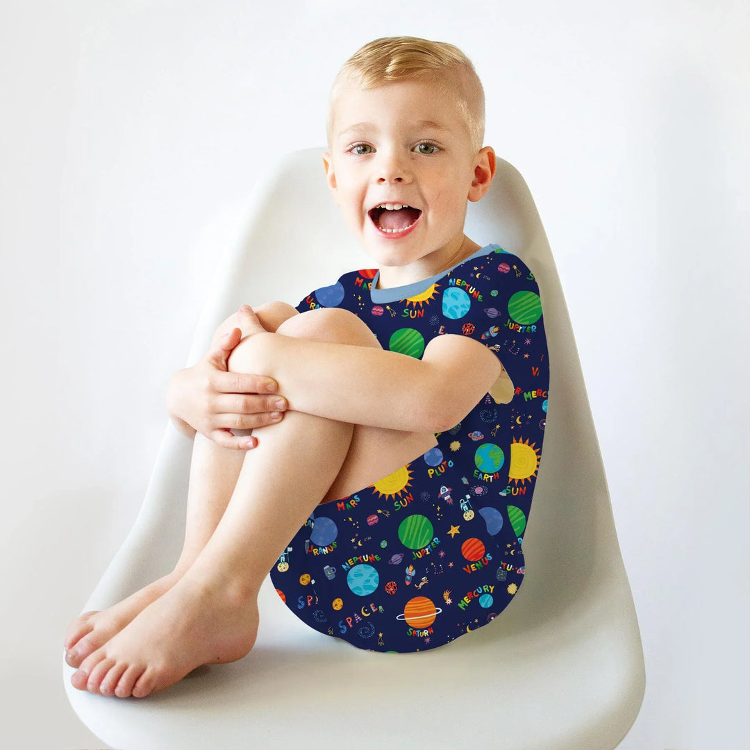 Solar Space Adventure Two Piece Short Sleeve Shorts Pajama Set