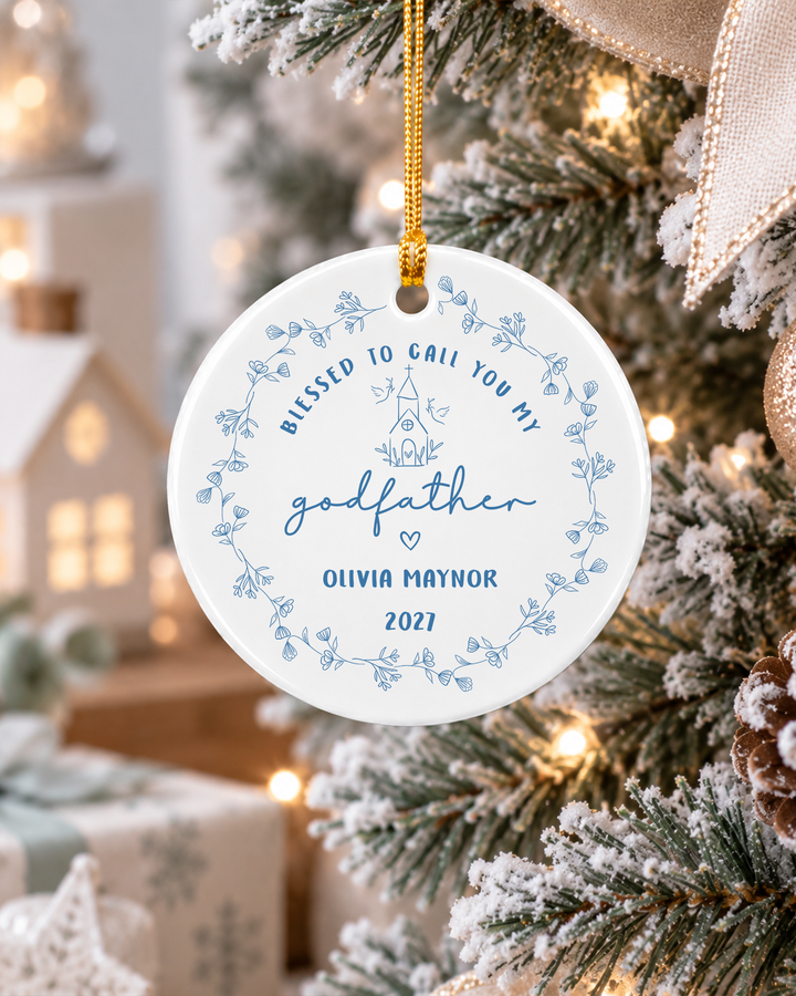 Blessed To Call You My Godparents- Personalized Ceramic Ornament