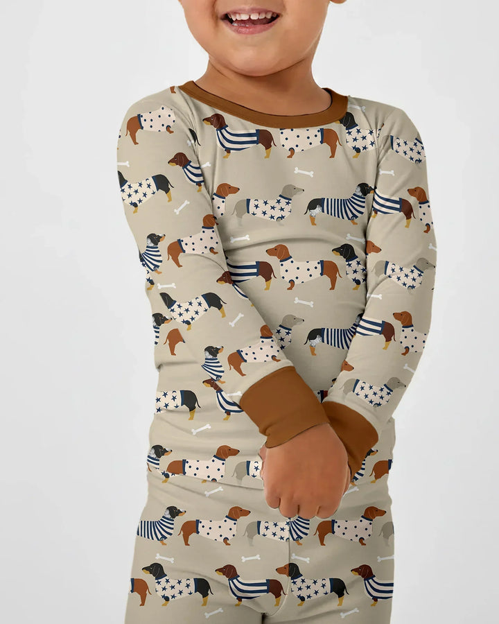 Cute Wieners Two Piece Long Sleeve Pajama Set