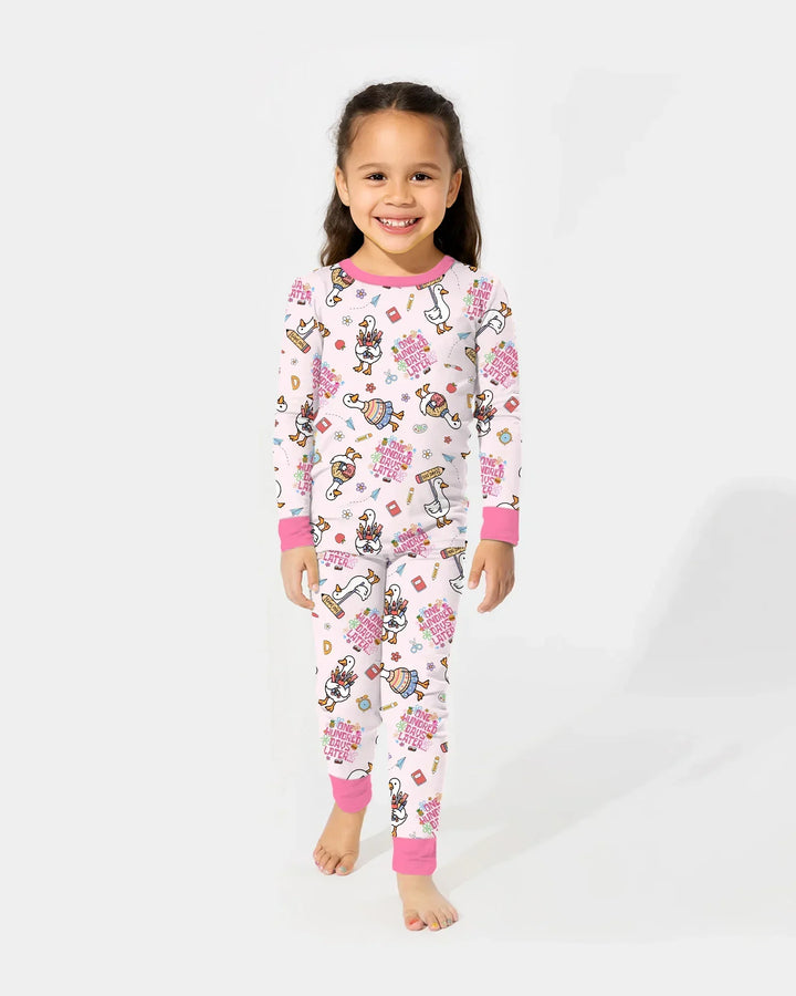 One Hundred Days Later Silly Goose Two Piece Long Sleeve Pajama Set