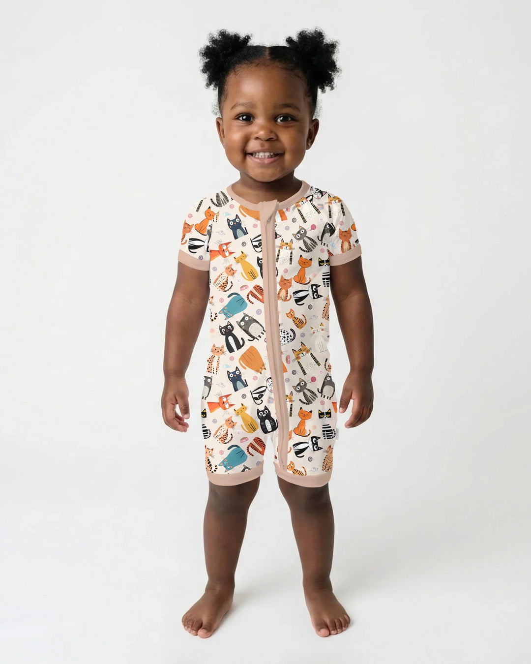 Goofy Mischief Cat Family Matching Bamboo Shorty Zippy