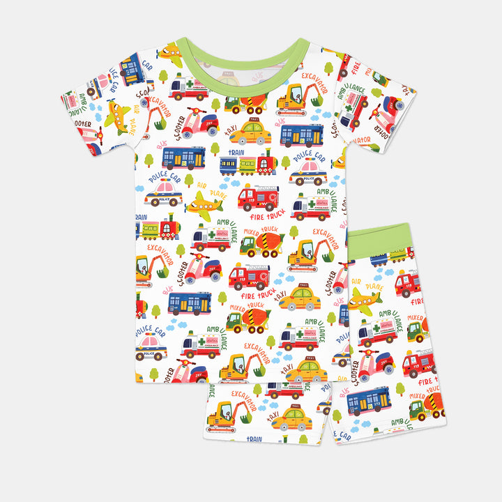 Beep Beep Adventure Two Piece Short Sleeve Shorts Pajama Set