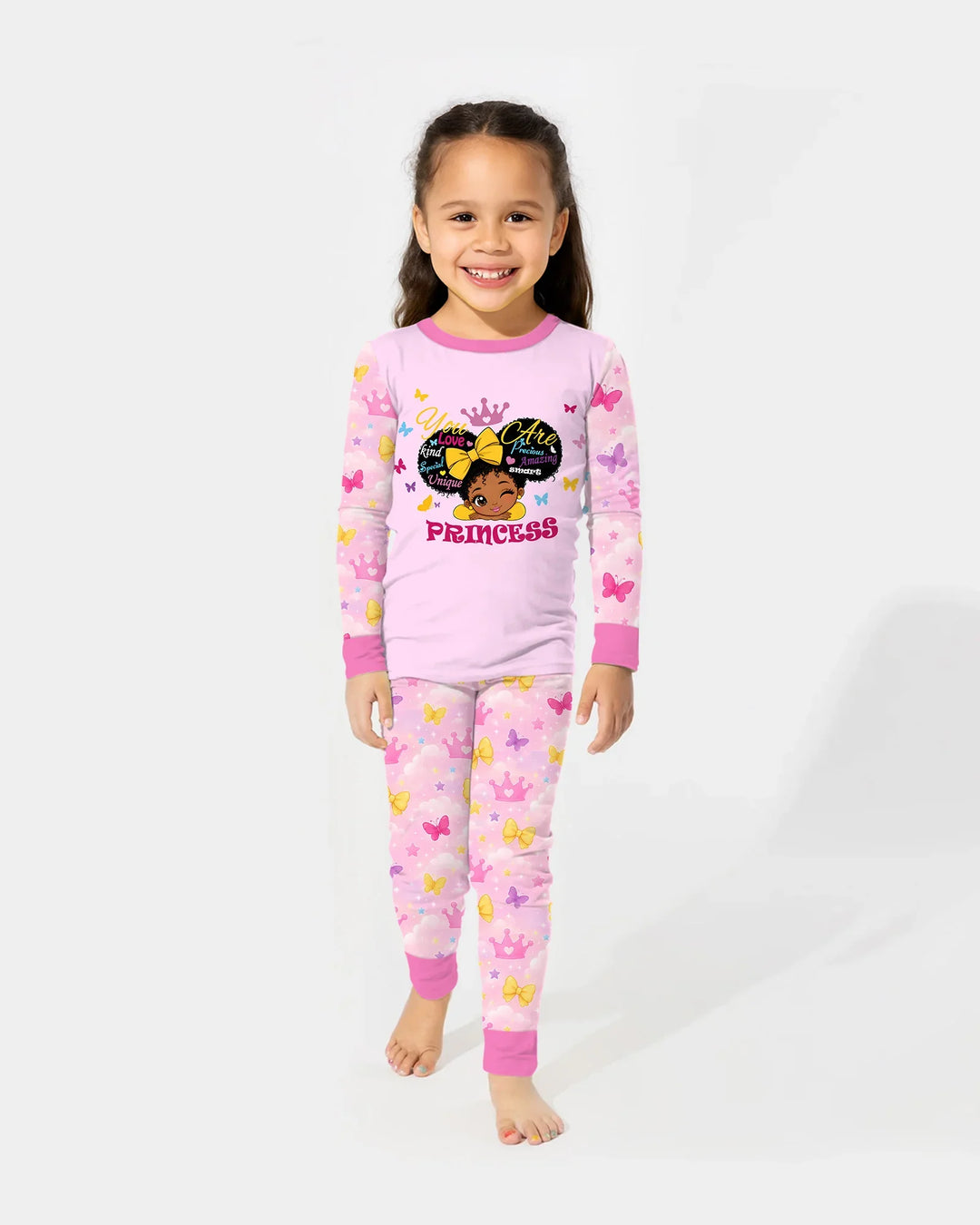 Afro Princess You Are Beautiful Bamboo Two Piece Long Sleeve Pajama Set