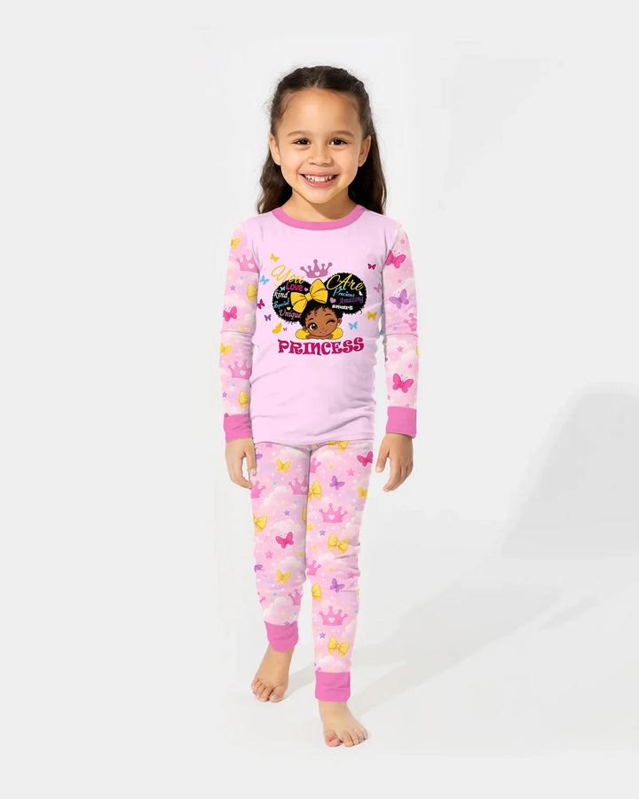 Afro Princess You Are Beautiful Bamboo Two Piece Long Sleeve Pajama Set
