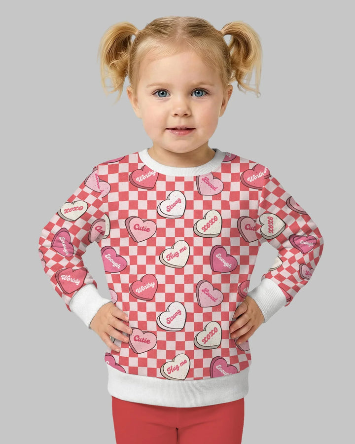 Valentine in Hearts Crewneck Sweatshirt