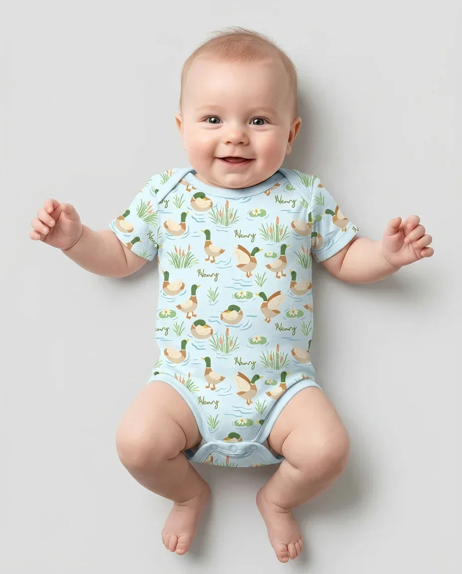 Personalized Mallard Duck Bamboo Bodysuit