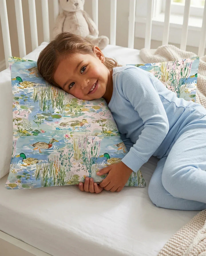 Watercolor Mallard Duck Bamboo Pillow Case