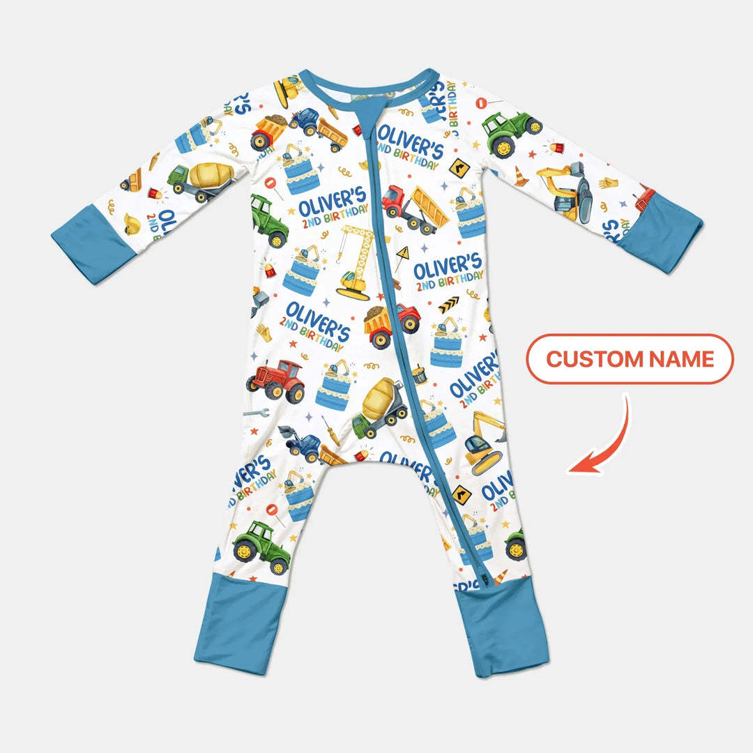 Custom Name Little Builder's Birthday Convertible Zippy