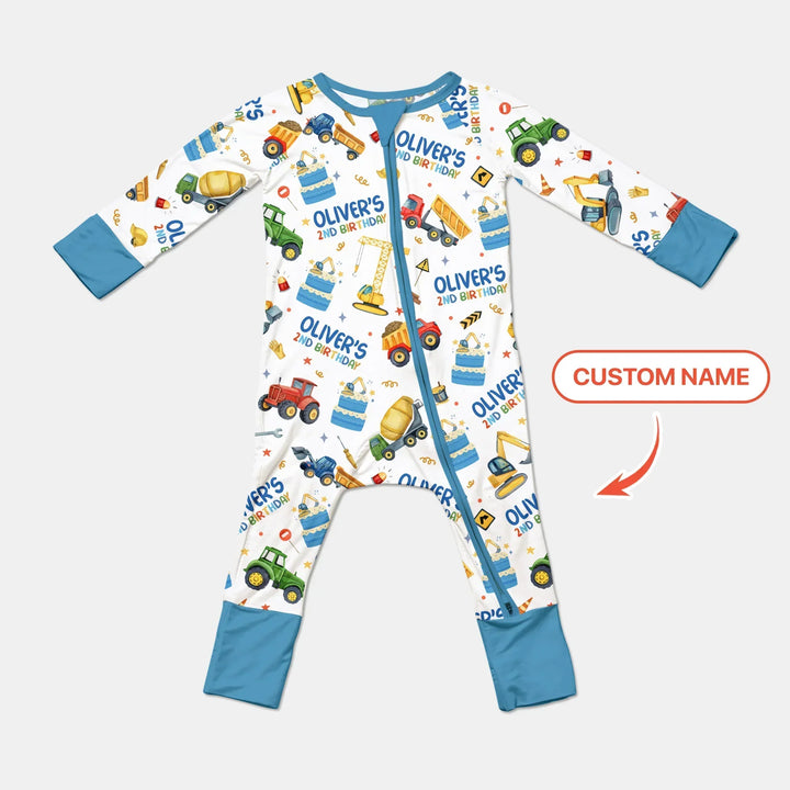 Custom Name Little Builder's Birthday Convertible Zippy