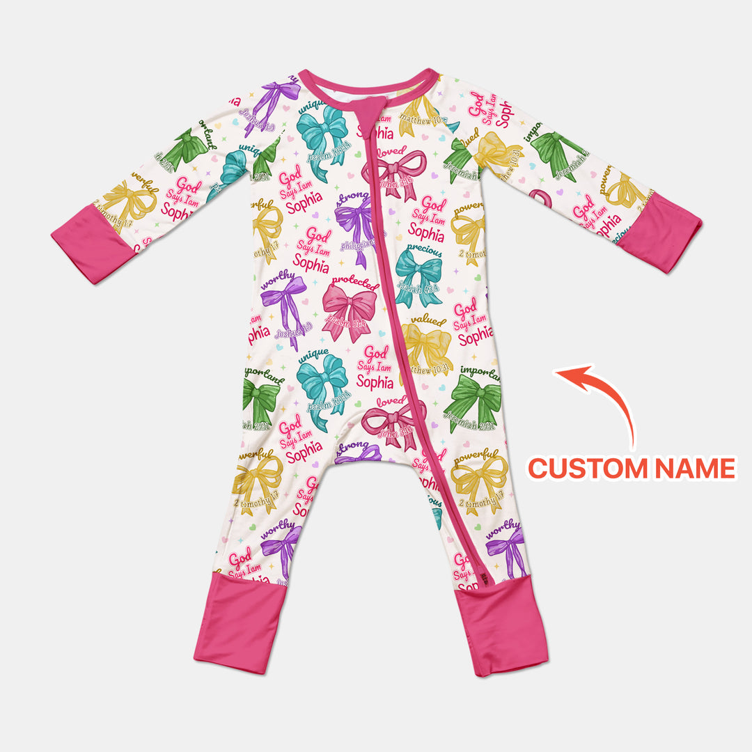 God Says I Am Bow Blessings Custom Name Convertible Zippy