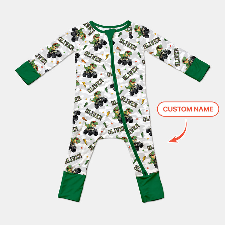 Custom Name Camo Trucker Dino Convertible Zippy