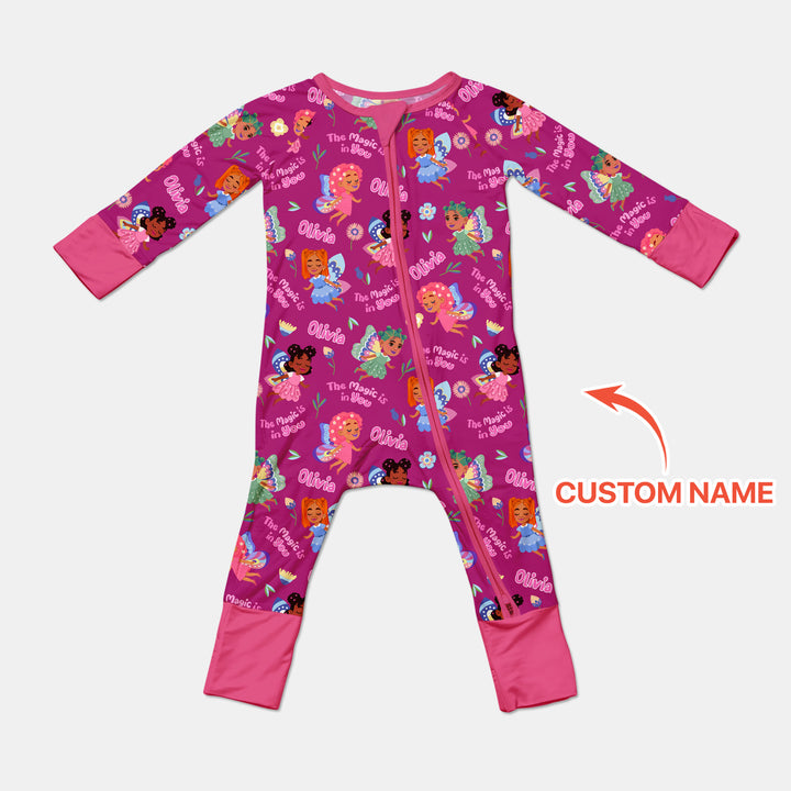 Custom Name Little Garden Fairy Convertible Zippy