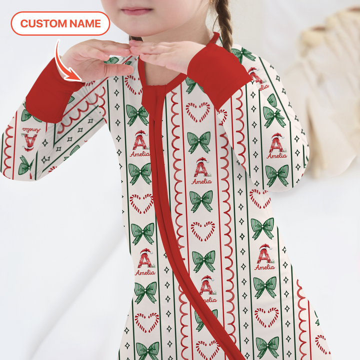 Custom Name Christmas Stripes Convertible Zippy