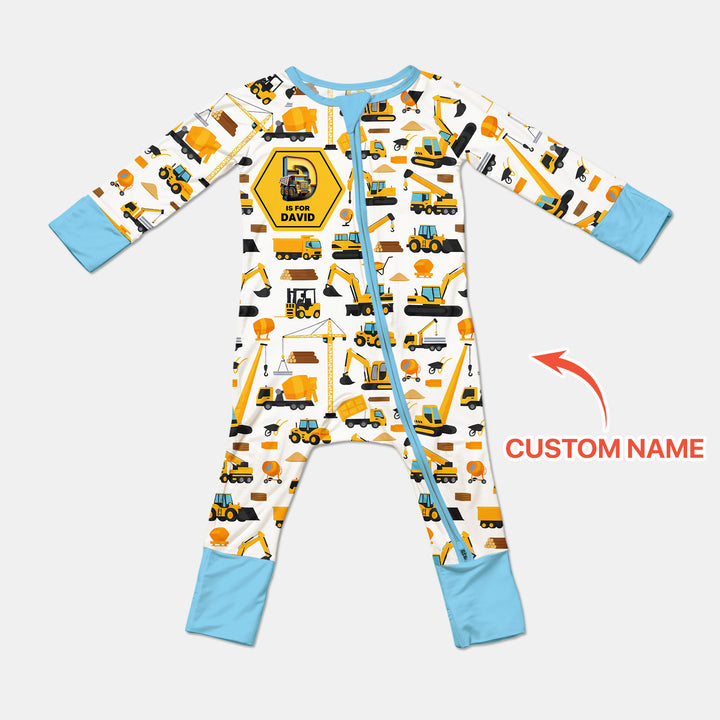 Custom Name Construction Initials Convertible Zippy