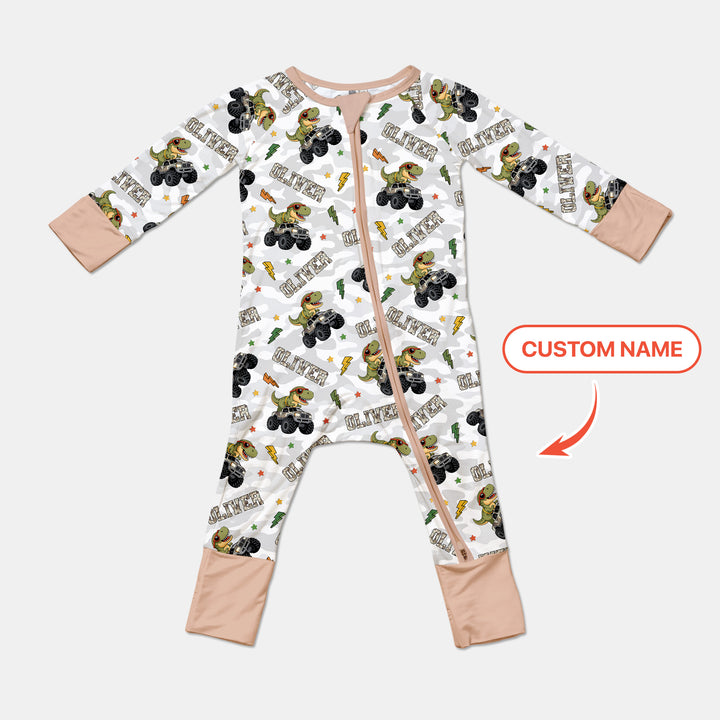 Custom Name Camo Trucker Dino Convertible Zippy