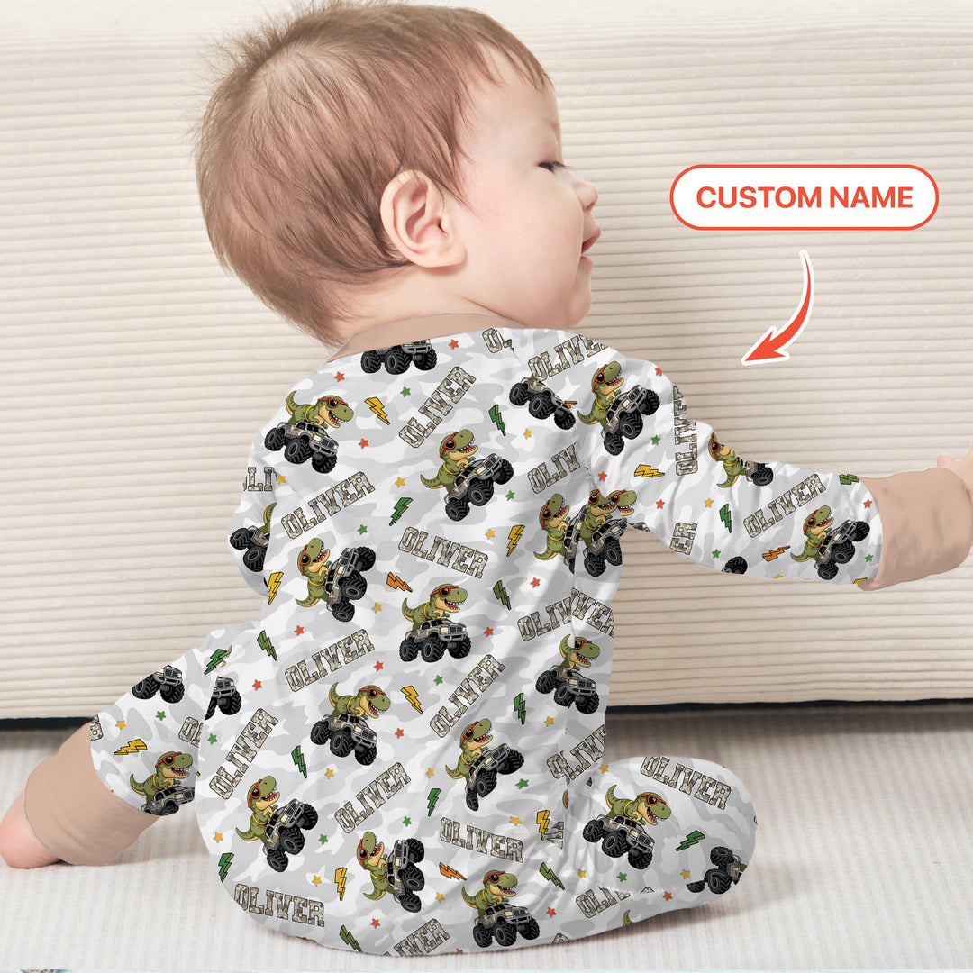 Custom Name Camo Trucker Dino Convertible Zippy