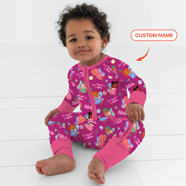 Custom Name Little Garden Fairy Convertible Zippy