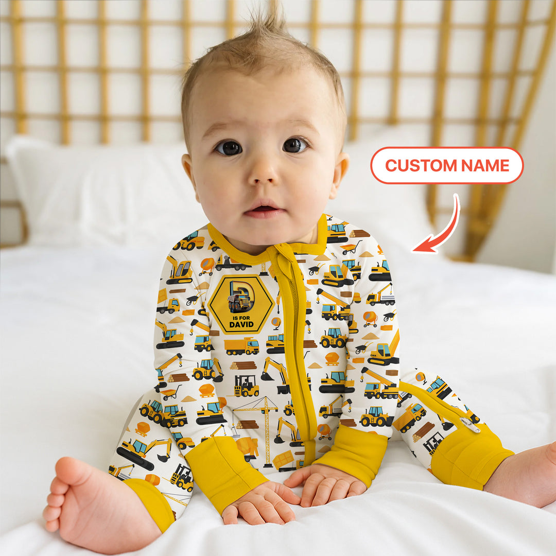 Custom Name Construction Initials Convertible Zippy