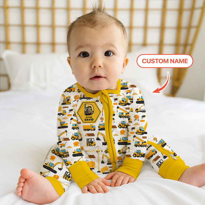 Custom Name Construction Initials Convertible Zippy