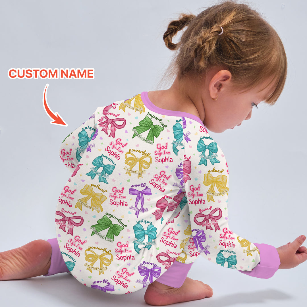 God Says I Am Bow Blessings Custom Name Convertible Zippy